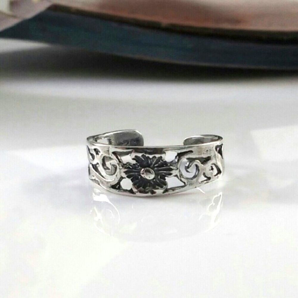 Toe Ring Sterling Silver ADJUSTABLE Size 4-7